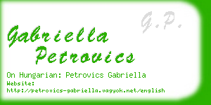 gabriella petrovics business card